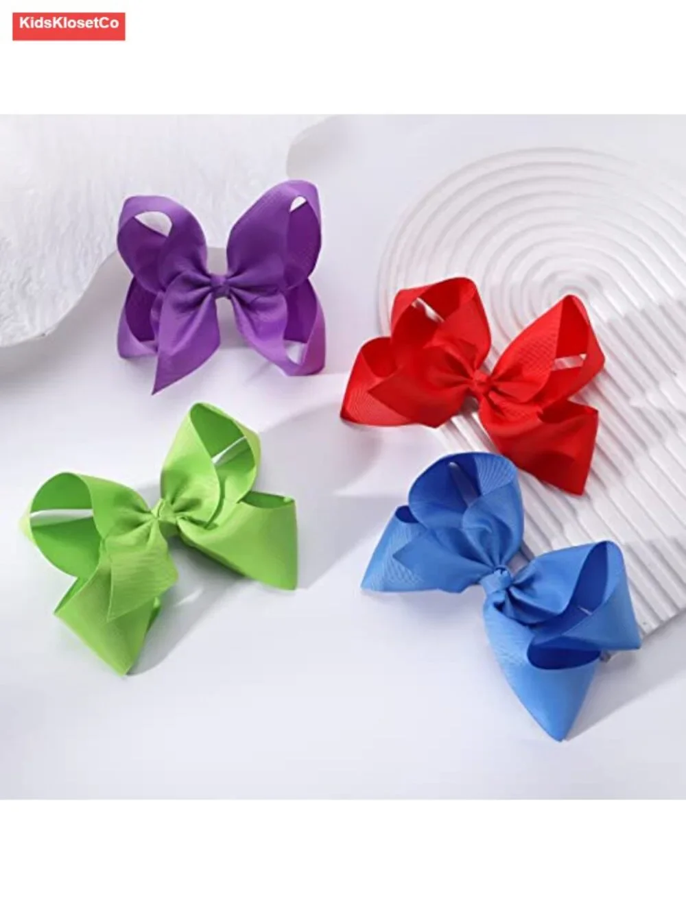 25 Big 6 Inch Grosgrain Ribbon Hair Bows with Alligator Clips for Girls